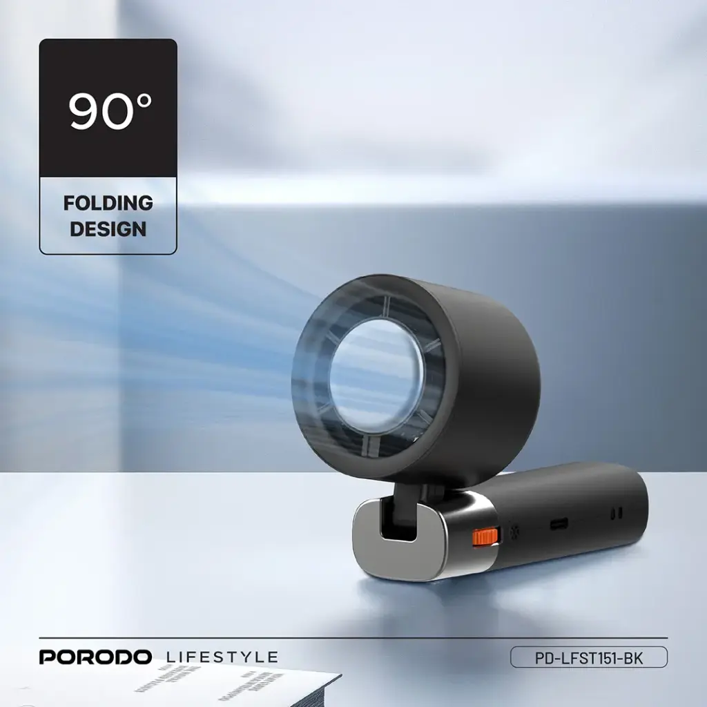PORODO LIFESTYLE HANDHELD TURBO FAN BLACK PD-LFST151-BK thumbnail 4