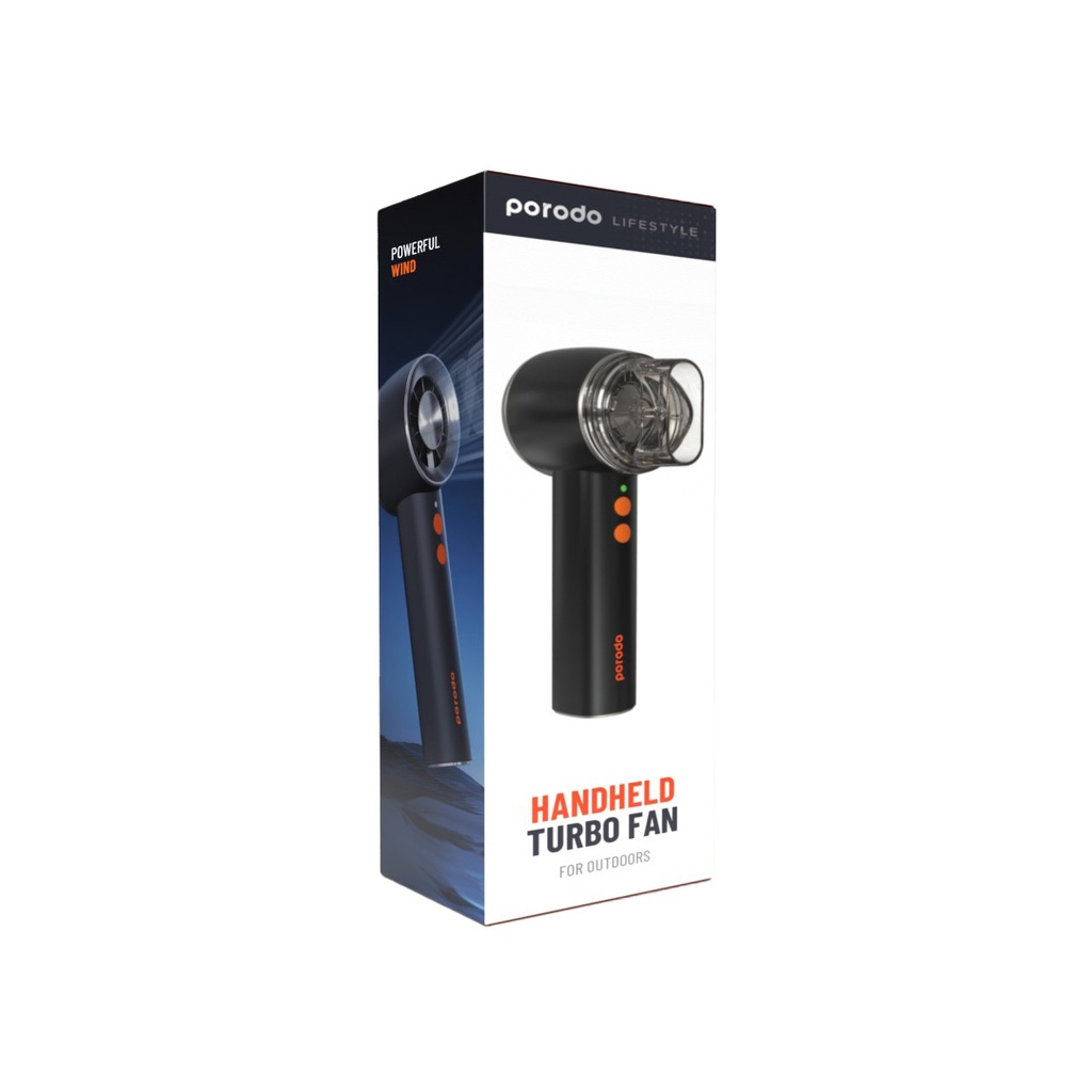 PORODO LIFESTYLE HANDHELD TURBO FAN FOR OUTDOORS BLACK PD-LSPHMCF-BK thumbnail 2