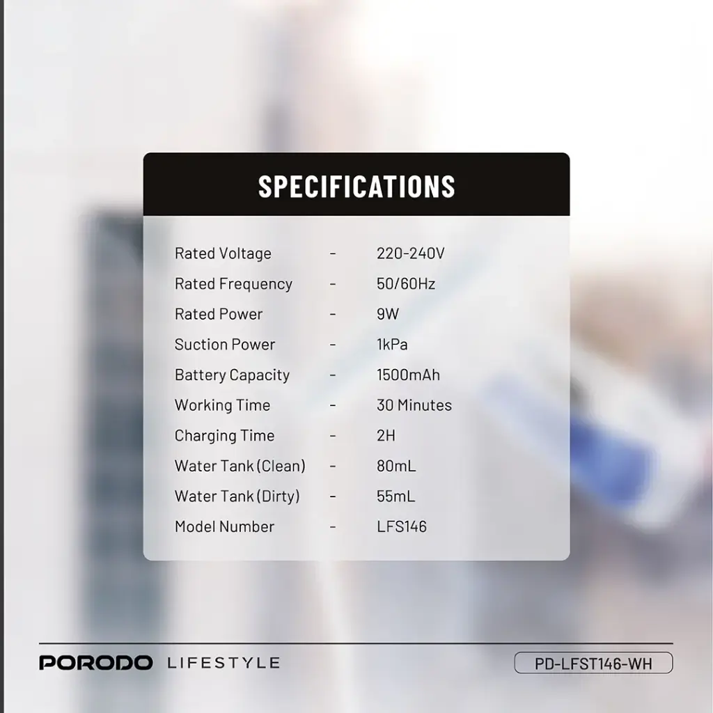 PORODO LIFESTYLE HANDHELD WINDOW  CLEANER PD-LFST146 thumbnail 7