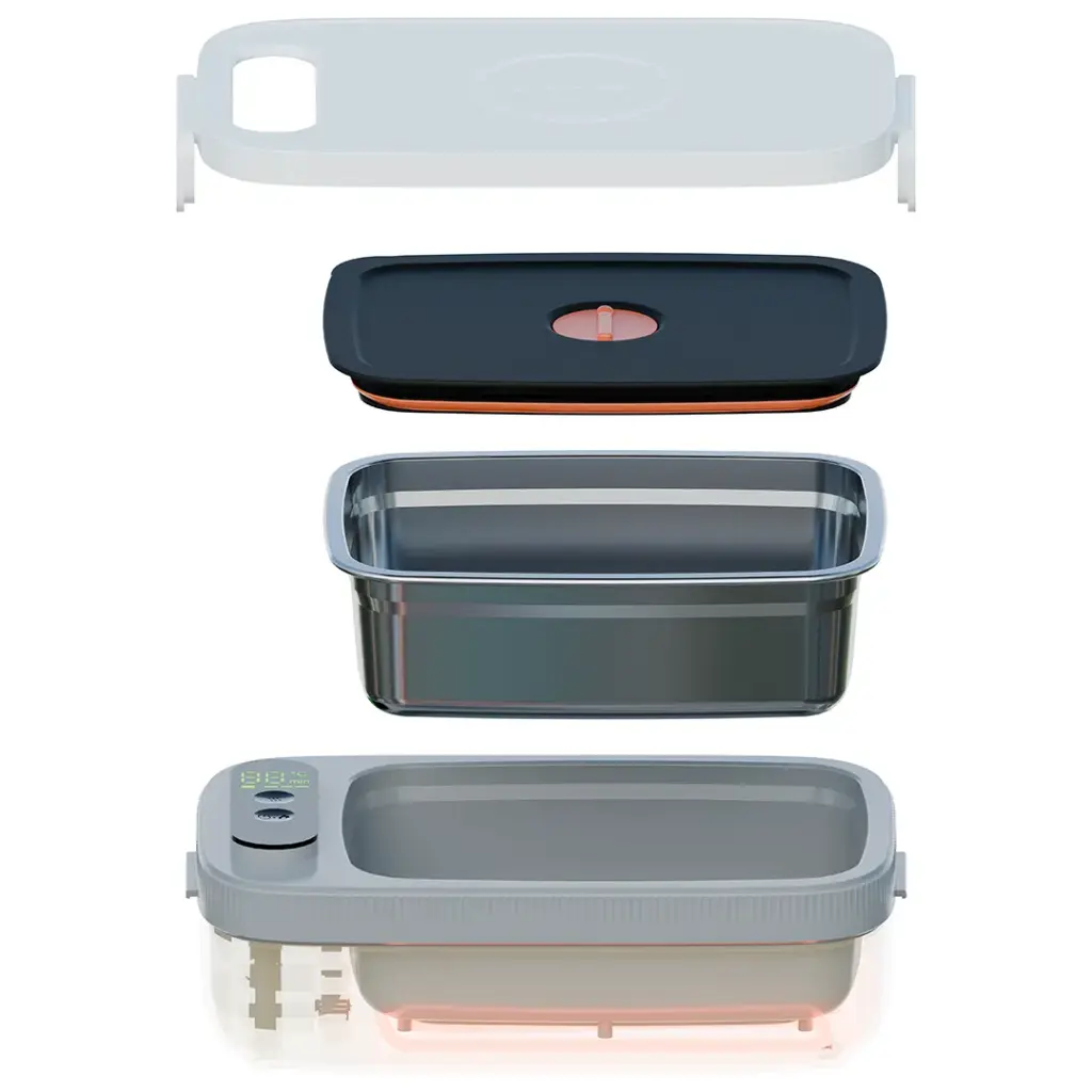 PORODO LIFESTYLE HEATMATE WATERLESS ELECTRIC LUNCH BOX WHITE PDLFSTFH3WH thumbnail 2