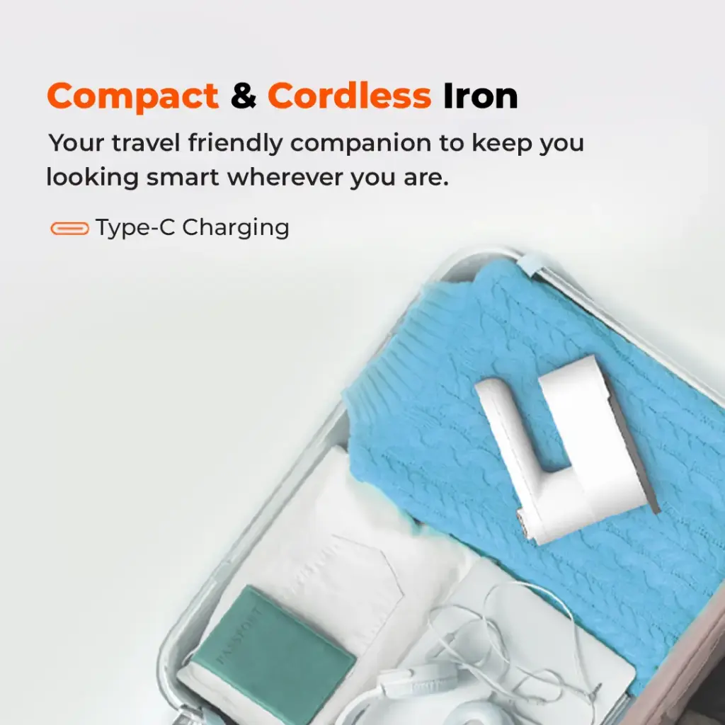 PORODO LIFESTYLE HEATPULSE PORTABLE STEAM IRON WHITE PDLFSTSIWH thumbnail 4