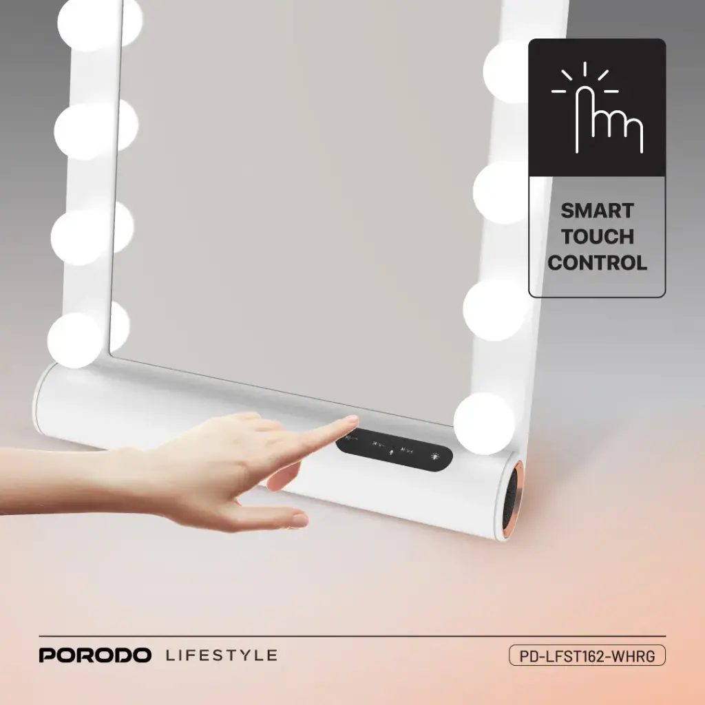 PORODO LIFESTYLE HOLLYWOOD VANITY LIGHTED MIRROR PD-LFST162-WHRG thumbnail 4