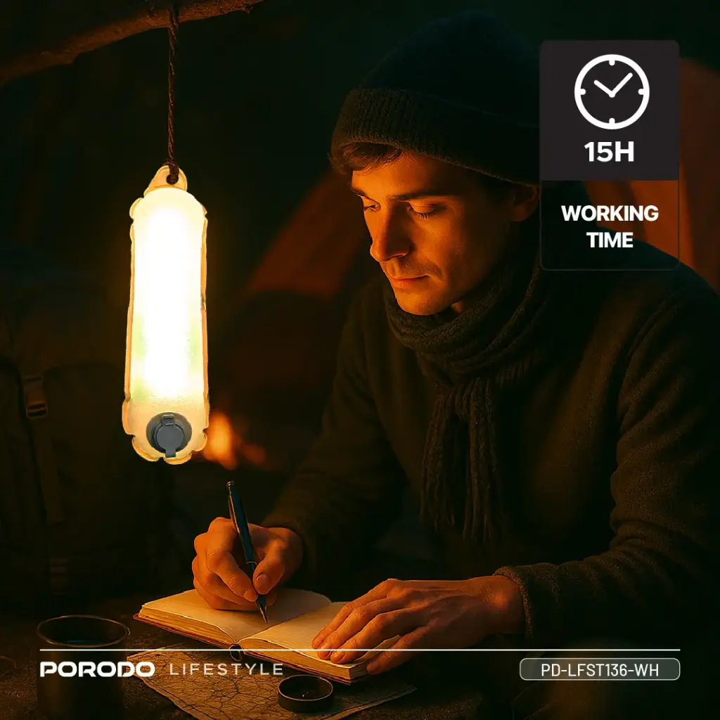 PORODO LIFESTYLE INFLATABLE OUTDOOR MAGNETIC TUBE LIGHT WHITE PD-LFST136-WH thumbnail 7