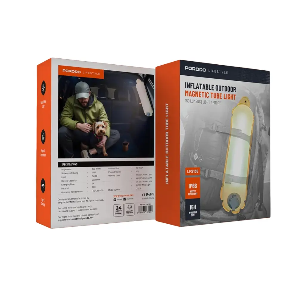 PORODO LIFESTYLE INFLATABLE OUTDOOR MAGNETIC TUBE LIGHT WHITE PD-LFST136-WH thumbnail 9