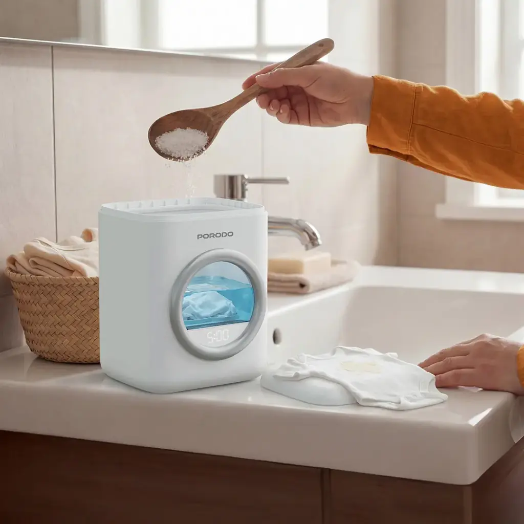 PORODO LIFESTYLE LAUNDER 1.7L PORTABLE MINI WASHING MACHINE WHITE PDLFSTBPM9WH thumbnail 2
