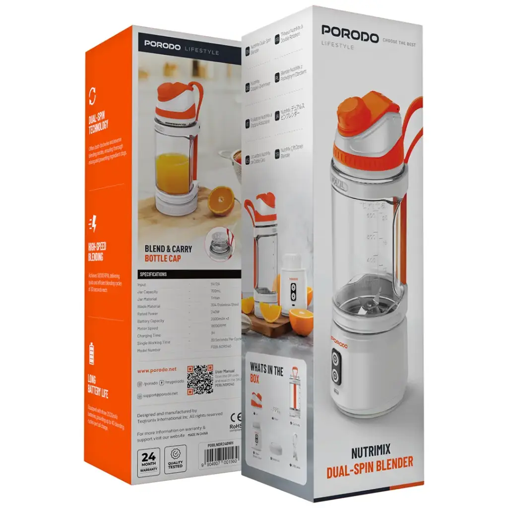 PORODO NUTRIMIX DUAL SPIN BLENDER WHITE PDBLNDR240WH thumbnail 2