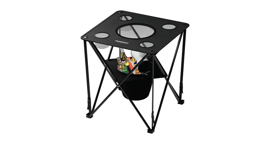 PORODO LIFESTYLE OUTDOOR COMPANION FOLDABLE CAMPING TABLE BLACK PDRS2355BK