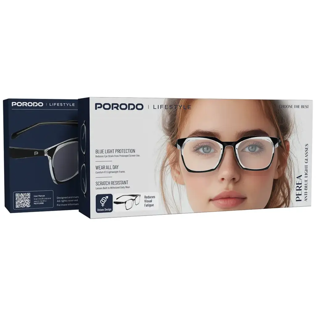 PORODO LIFESTYLE PEREA ANTI-BLUE LIGHT GLASSES BLACK PDLFSTLS011BK thumbnail 4