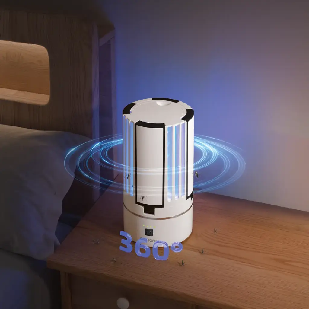 PORODO LIFESTYLE PORTABLE 2-IN-1 INSECT KILLER LAMP SAFE & SILENT OPERATION-WHITE-PDLS638WH thumbnail 2