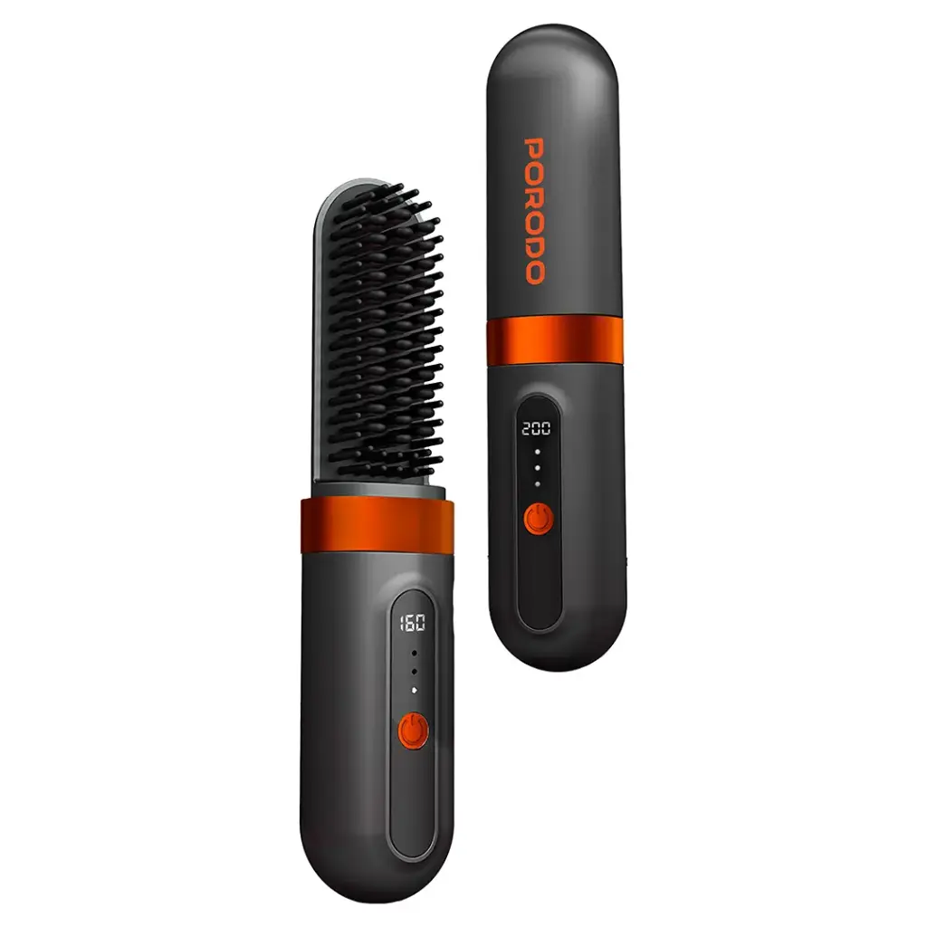 PORODO LIFESTYLE PORTABLE HEATED STYLING BRUSH BLACK PD-LFST142-BK thumbnail 4