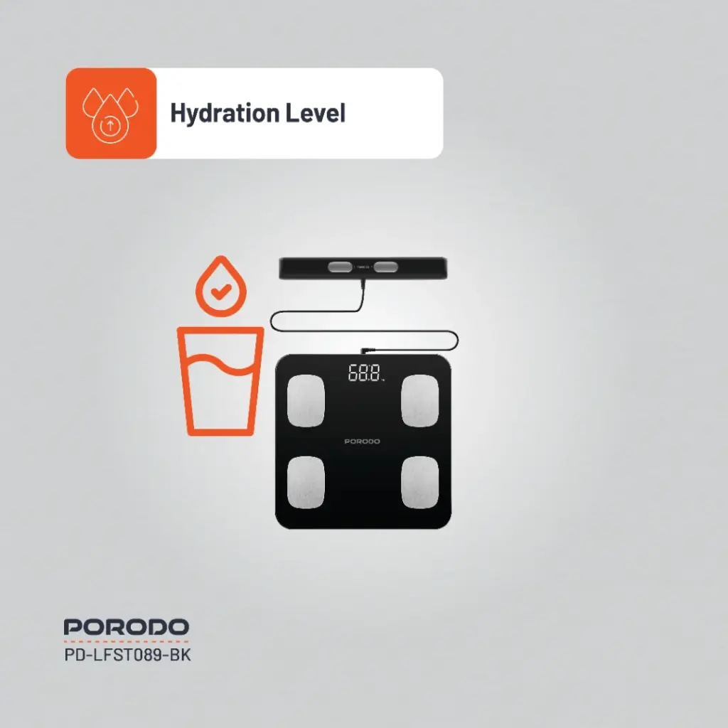 PORODO LIFESTYLE PRECISE ANALYSIS SMART SCALE BLACK PD-LFST089-BK thumbnail 4