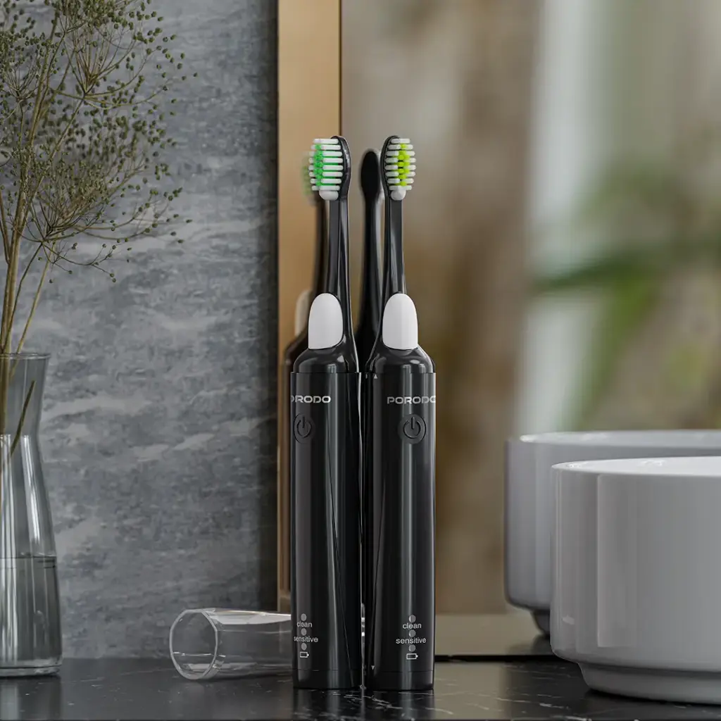 PORODO LIFESTYLE RECHARGEABLE ELECTRIC TOOTHBRUSH-BLACK-PDLFST210BK thumbnail 2