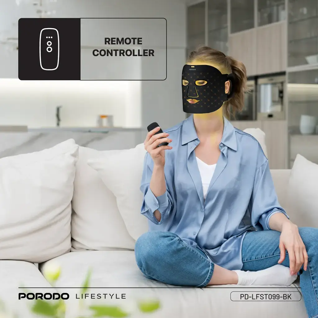 PORODO LIFESTYLE RED LIGHT THERAPY FACE MASK BLACK PD-LFST099-BK thumbnail 12