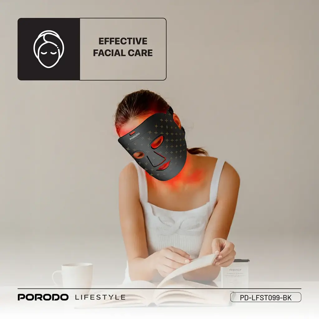 PORODO LIFESTYLE RED LIGHT THERAPY FACE MASK BLACK PD-LFST099-BK thumbnail 6