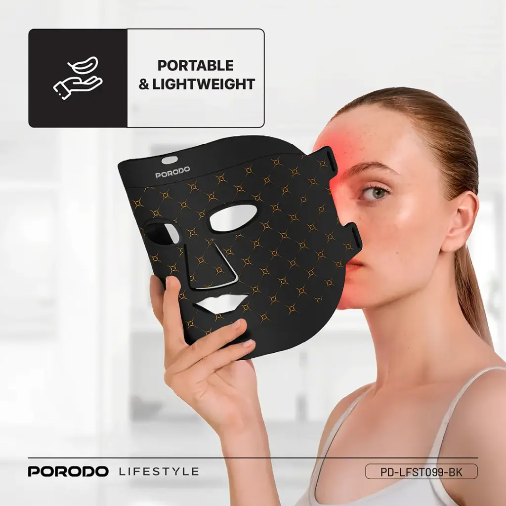 PORODO LIFESTYLE RED LIGHT THERAPY FACE MASK BLACK PD-LFST099-BK thumbnail 4