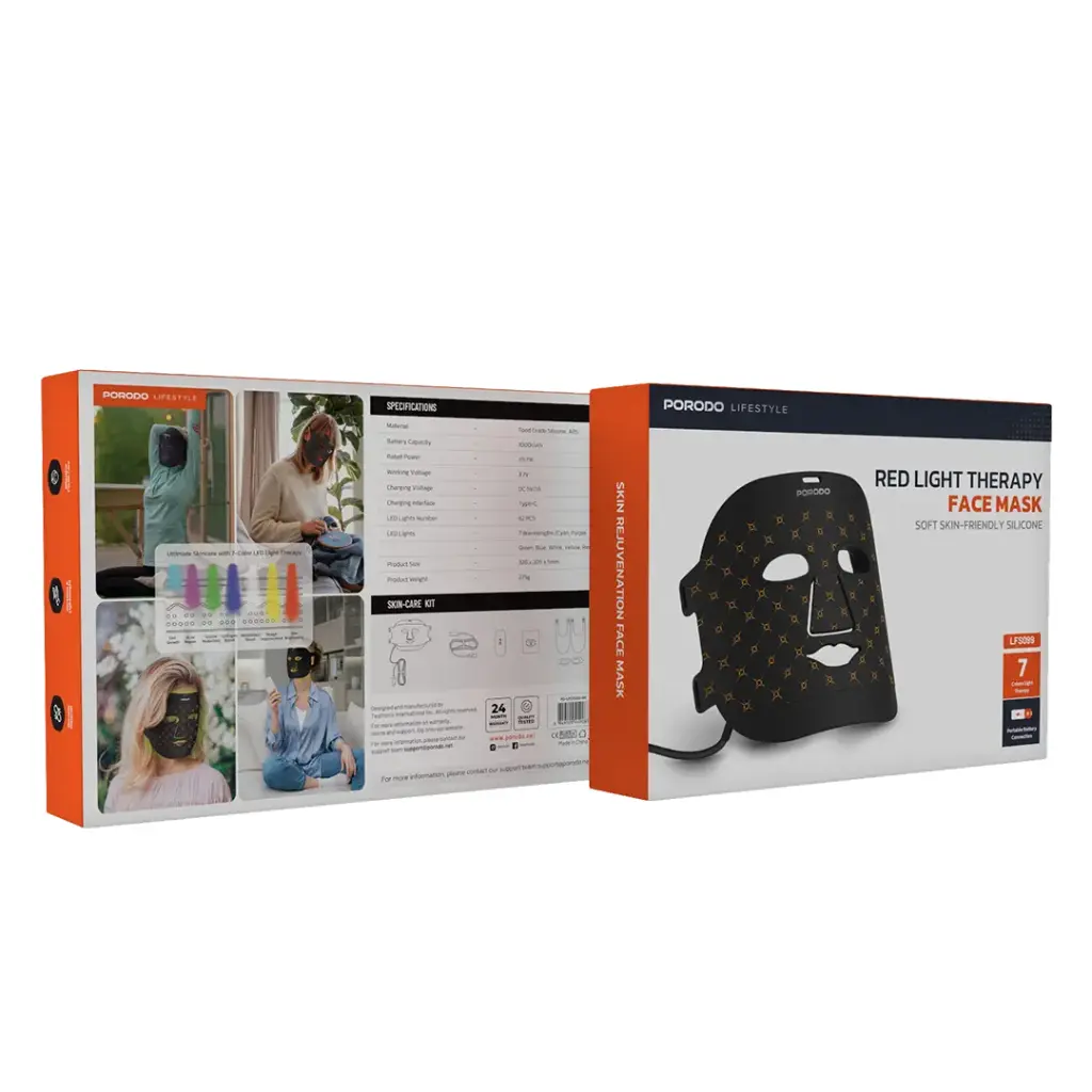 PORODO LIFESTYLE RED LIGHT THERAPY FACE MASK BLACK PD-LFST099-BK thumbnail 13