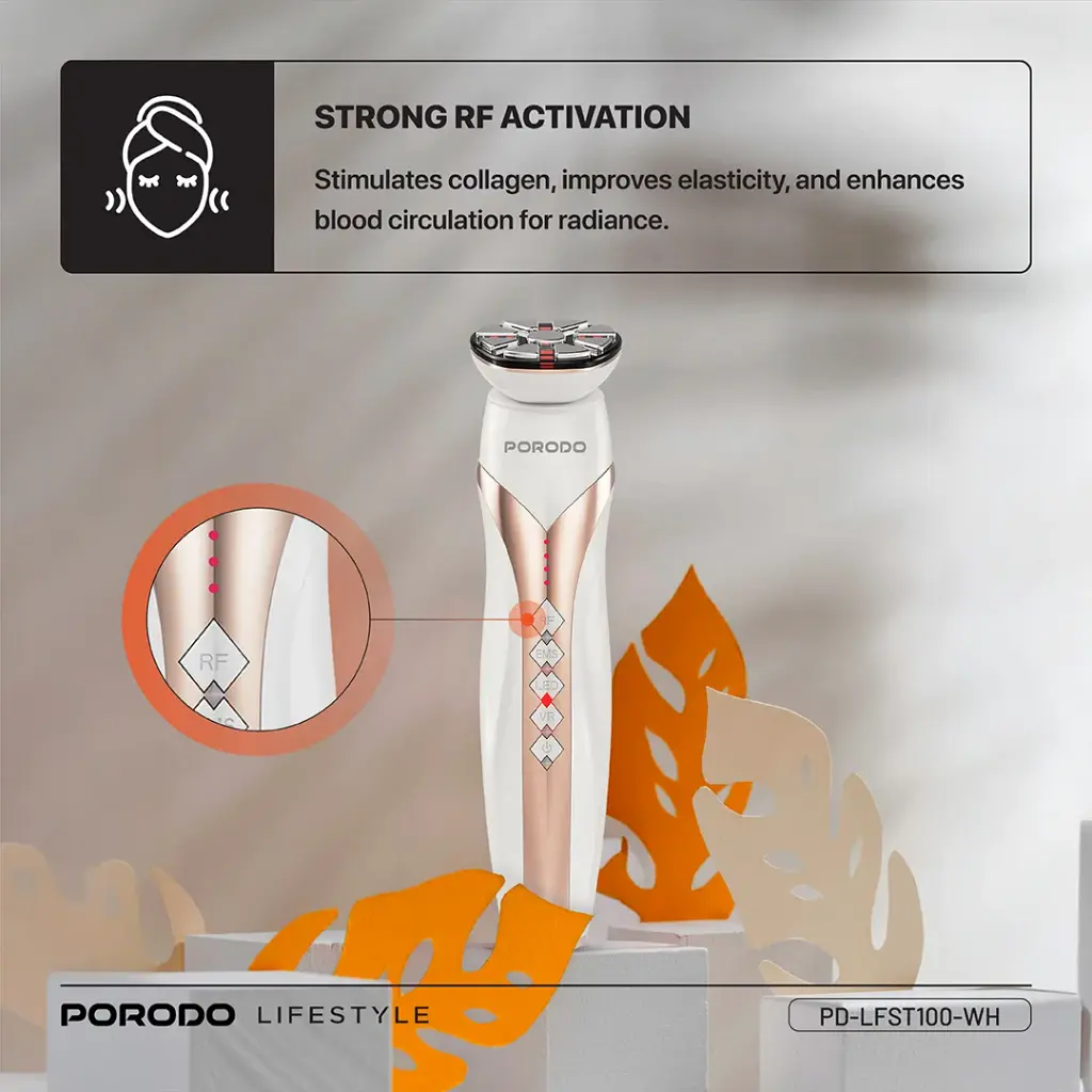 PORODO LIFESTYLE RF AND EMS VIBRATION LIGHT THERAPY DEVICE WHITE PD-LFST100-WH thumbnail 5