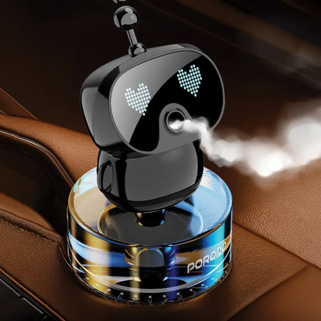 PORODO LIFESTYLE ROBOVIBE SMART CAR AROMA DIFFUSER BLACK PDLSLN2219 thumbnail 2