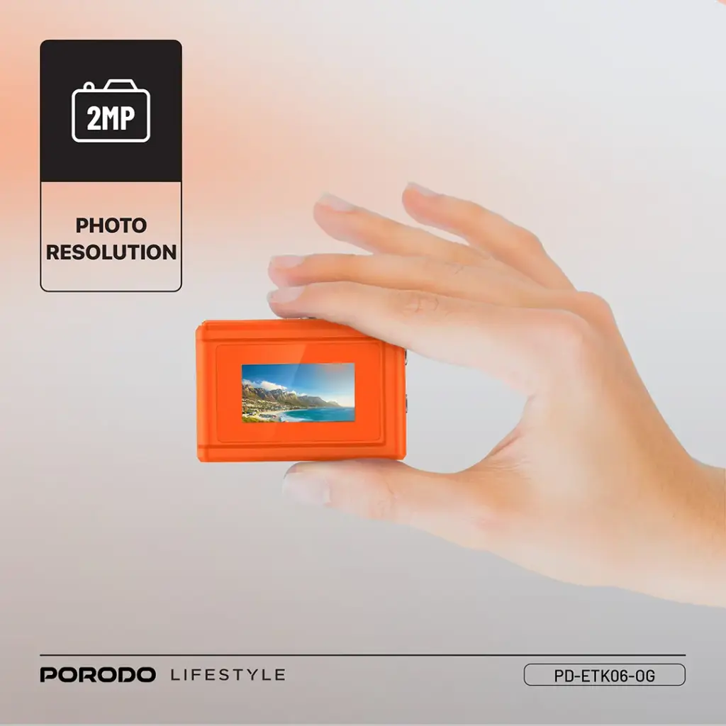 PORODO LIFESTYLE SNAP AND GO MINI DIGITAL CAMERA ORANGE PD-ETK06-OG thumbnail 5