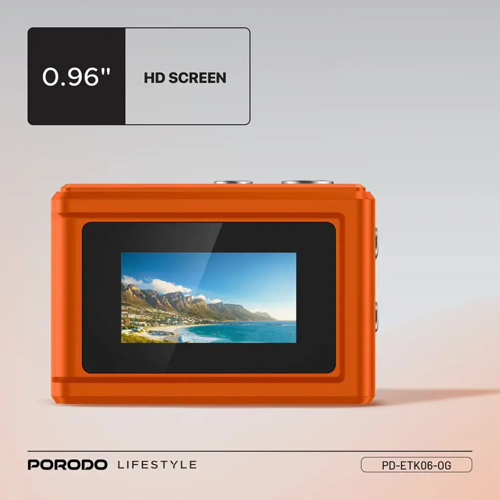 PORODO LIFESTYLE SNAP AND GO MINI DIGITAL CAMERA ORANGE PD-ETK06-OG thumbnail 3
