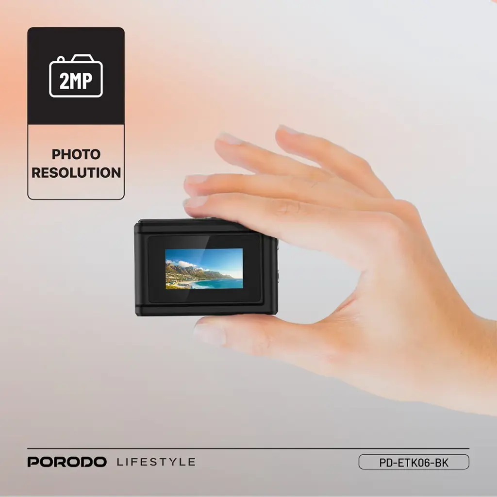 PORODO LIFESTYLE SNAP AND GO MINI DIGITAL CAMERA BLACK PD-ETK06-BK thumbnail 4