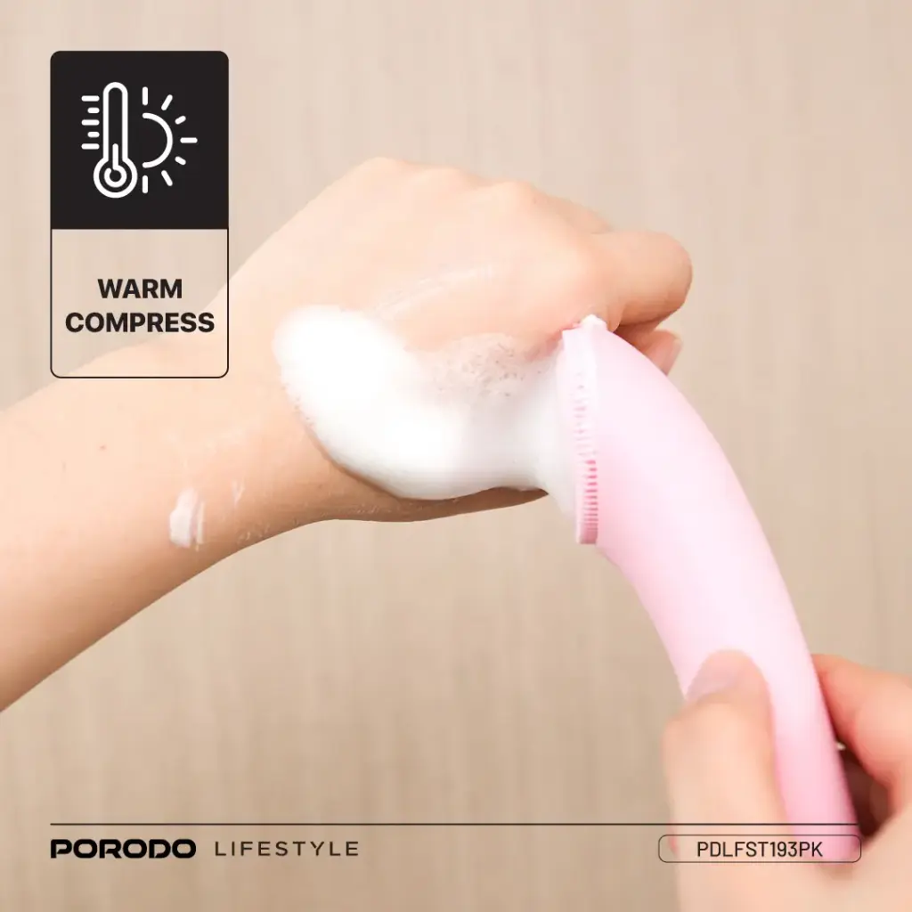 PORODO LIFESTYLE SONIC VIBRATION FACIAL CLEANING BRUSH PINK PDLFST193PK thumbnail 6
