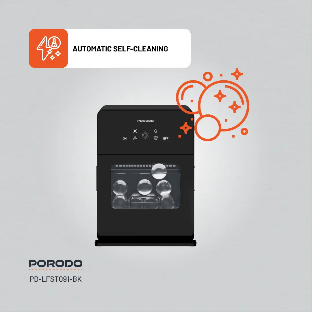 PORODO LIFESTYLE SPHERE SHAPED 260W DUAL SPHERE ICE MAKER 1.6L WITH LCD TOUCH DISPLAY BLACK PDLFST091BK thumbnail 3
