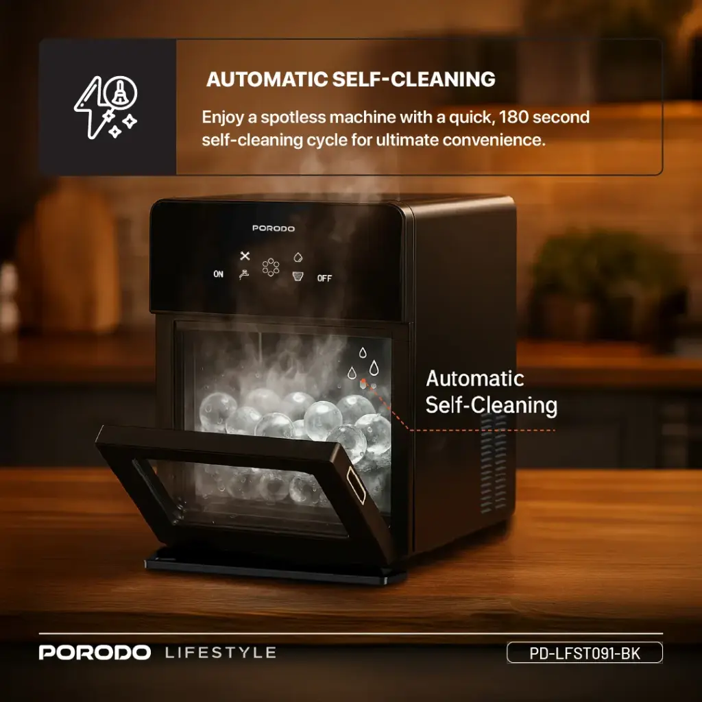 PORODO SPHERE ICE MACHINE 1.6L BLACK PD-LFST091-BK thumbnail 2