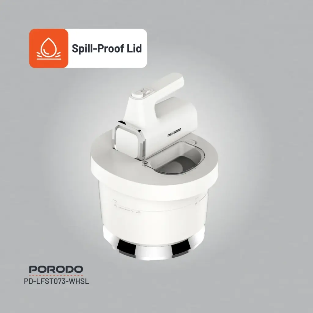 PORODO LIFESTYLE SPILL PROOF DUAL MODE MIXER WHITE SILVER PD-LFST073-WHSL thumbnail 7