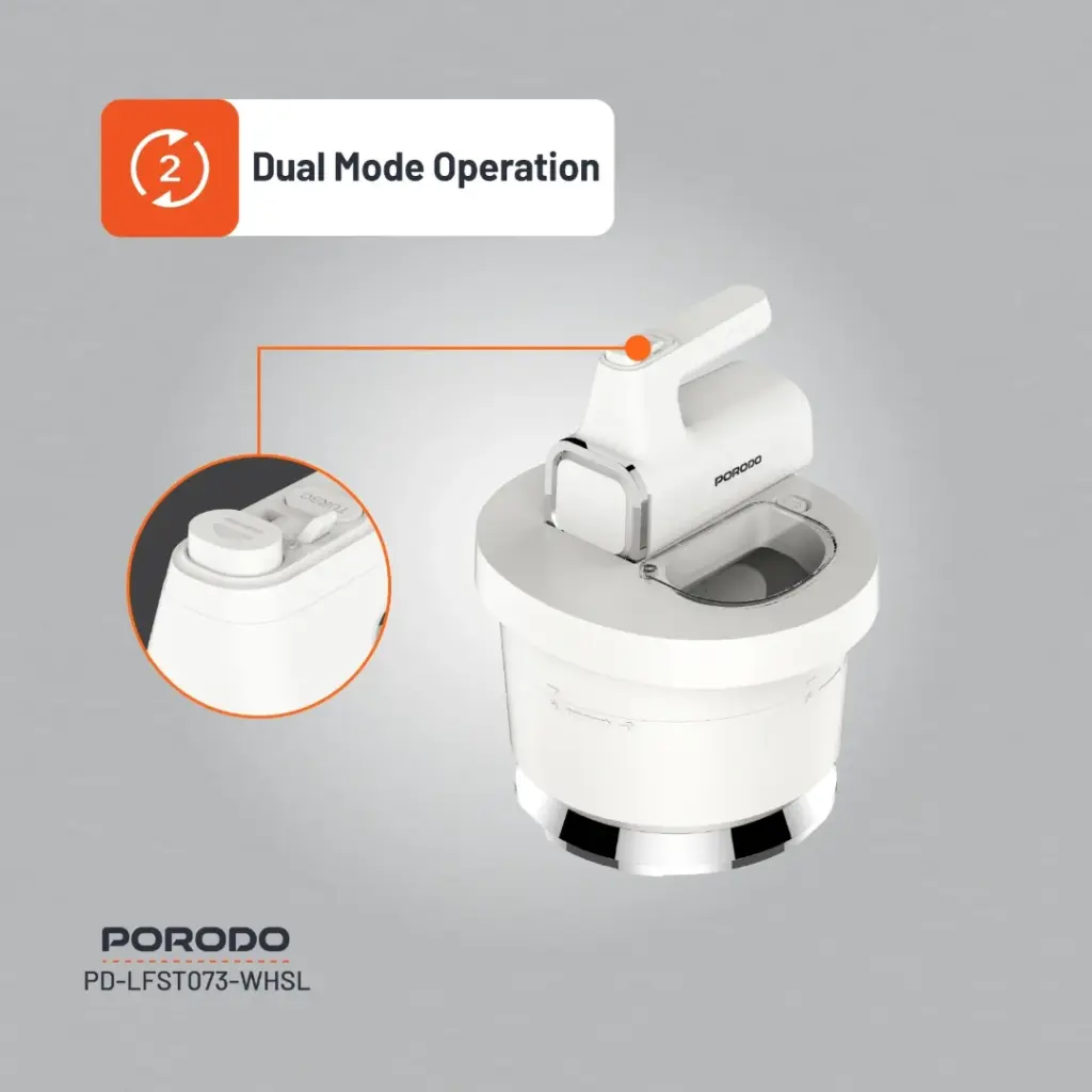 PORODO LIFESTYLE SPILL PROOF DUAL MODE MIXER WHITE SILVER PD-LFST073-WHSL thumbnail 4