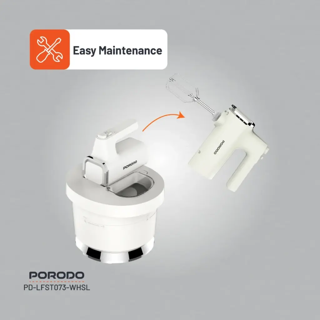 PORODO LIFESTYLE SPILL PROOF DUAL MODE MIXER WHITE SILVER PD-LFST073-WHSL thumbnail 3