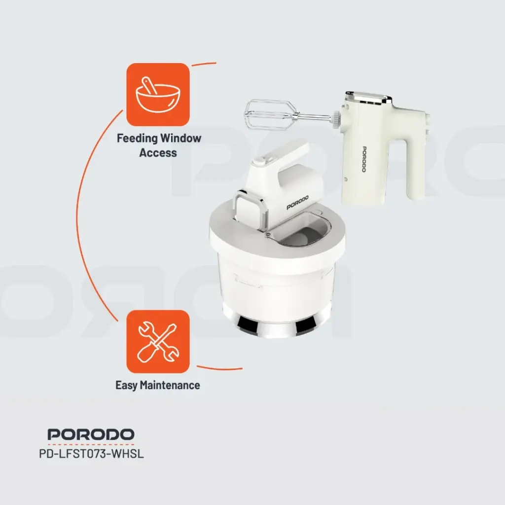 PORODO LIFESTYLE SPILL PROOF DUAL MODE MIXER WHITE SILVER PD-LFST073-WHSL thumbnail 11
