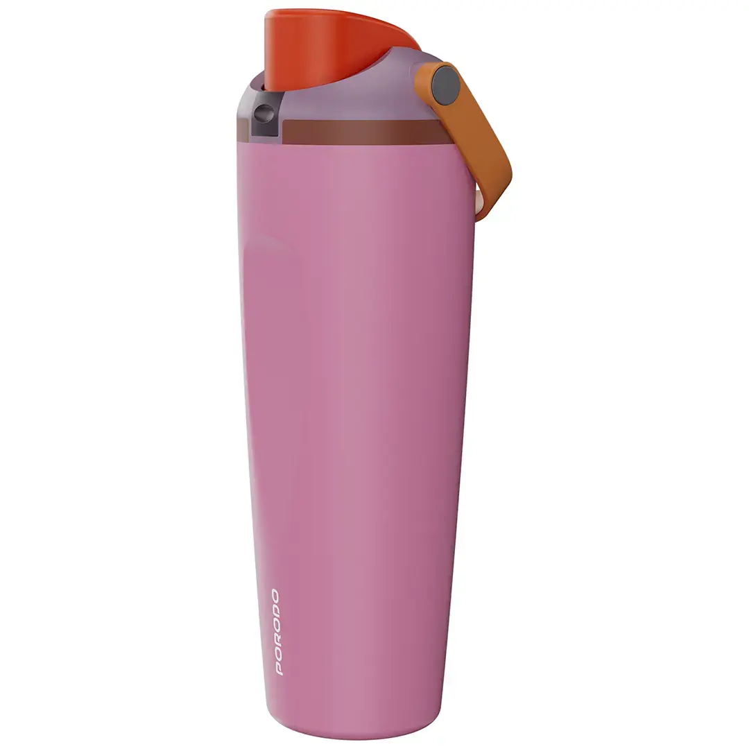 PORODO LIFESTYLE STAINLESS STEEL DOUBLE WALLED BOTTLE PINK PDLFST1796PK thumbnail 2