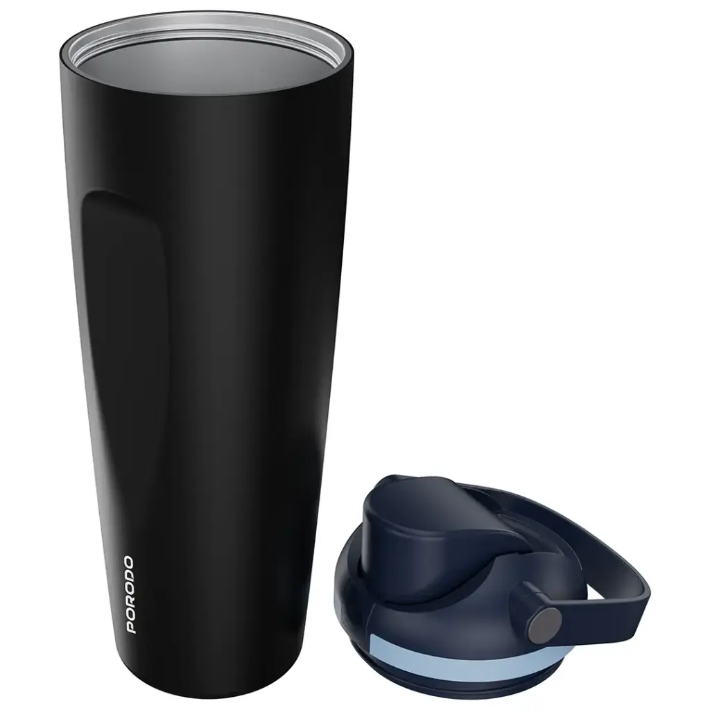 PORODO LIFESTYLE STAINLESS STEEL DOUBLE WALLED BOTTLE BLACK PDLFST1796BK thumbnail 3