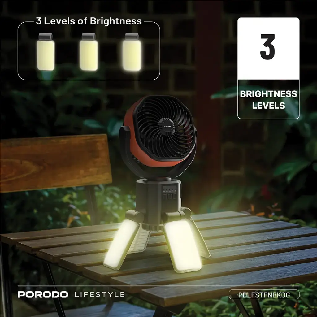 PORODO SUNCHARGE OUTDOOR SOLAR FAN BLACK ORANGE PDLFSTFNBKOG thumbnail 8