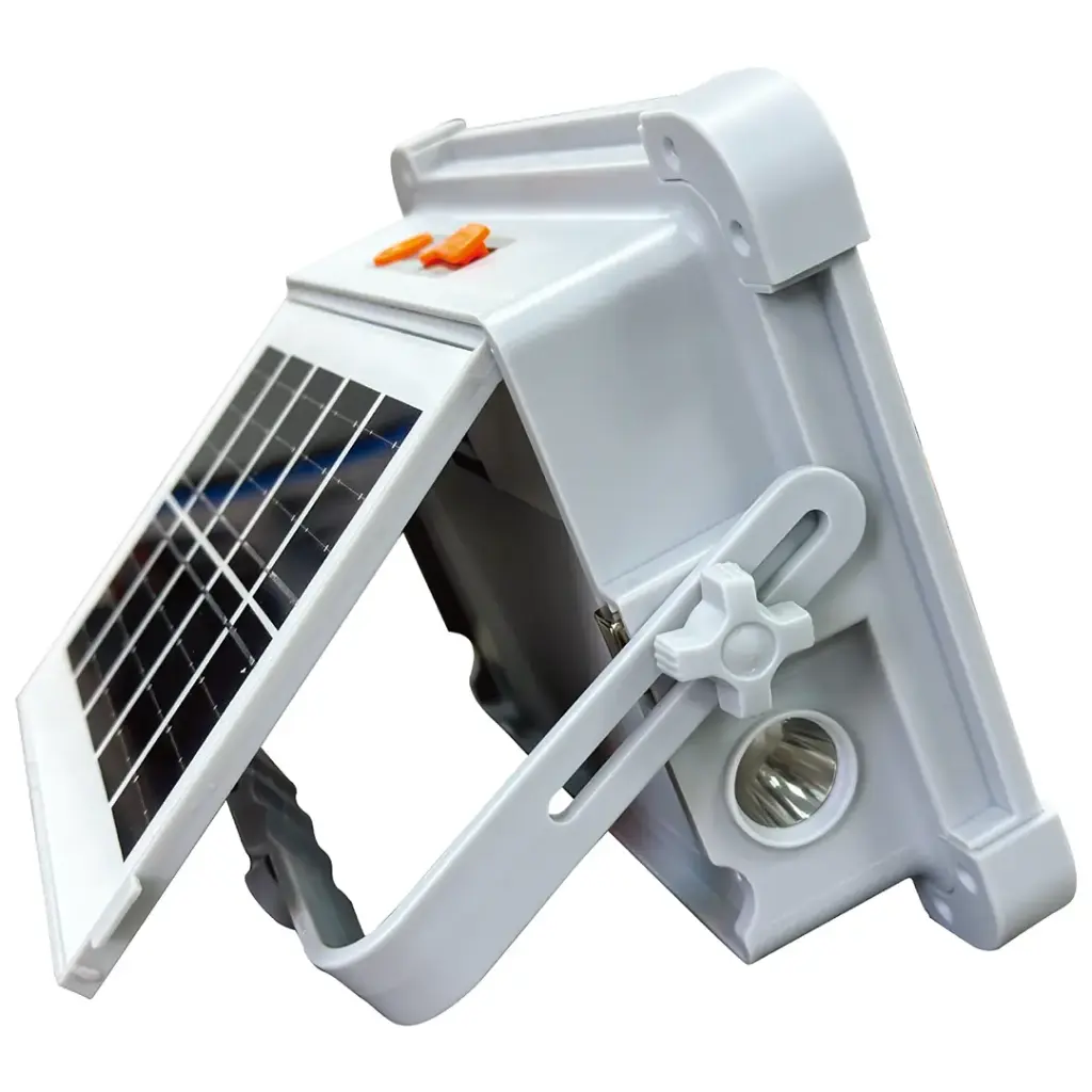 PORODO LIFESTYLE SUNLITE SOLAR POWERED RECHARGEABLE OUTDOOR LED LIGHT GRAY PDQTS100WH thumbnail 3