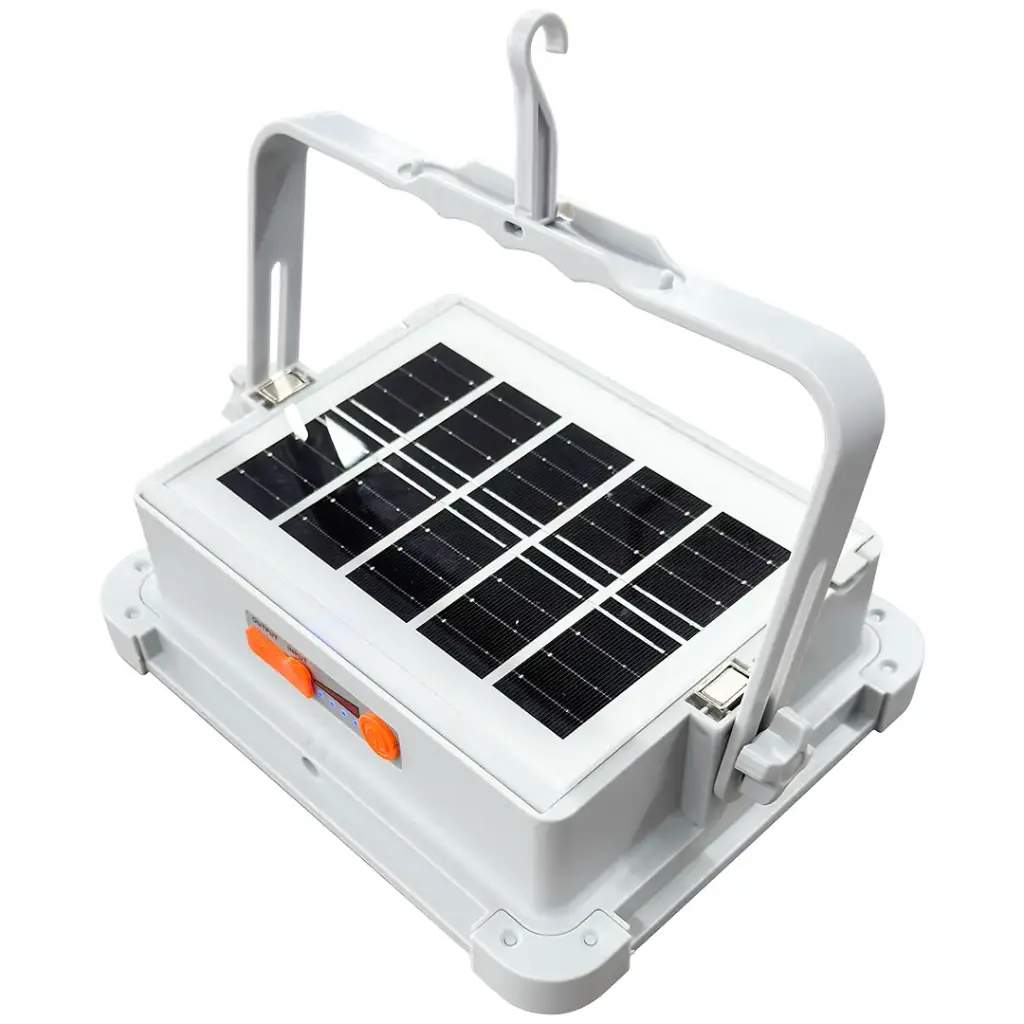 PORODO LIFESTYLE SUNLITE SOLAR POWERED RECHARGEABLE OUTDOOR LED LIGHT GRAY PDQTS100WH thumbnail 4