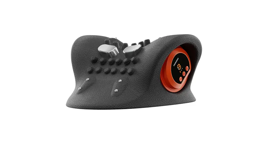 PORODO LIFESTYLE TRI-MODE HEATED CERVICAL PILLOW MASSAGER WAVE HEAT & VIBRATION BLACK PDLFSTBZ02BK