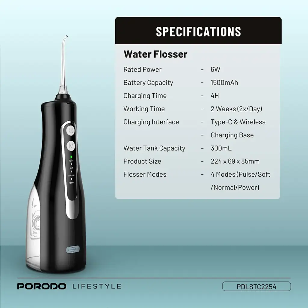 PORODO ULTIMATE ORAL CARE DUO ELECTRIC TOOTHBRUSH AND WATER FLOSSER COMBO PDLSTC2254 thumbnail 3