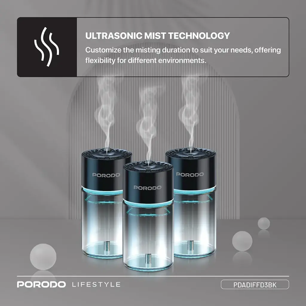 PORODO LIFESTYLE VALENCIA SMART AROMA DIFFUSER BLACK PDADIFFD3BK thumbnail 9