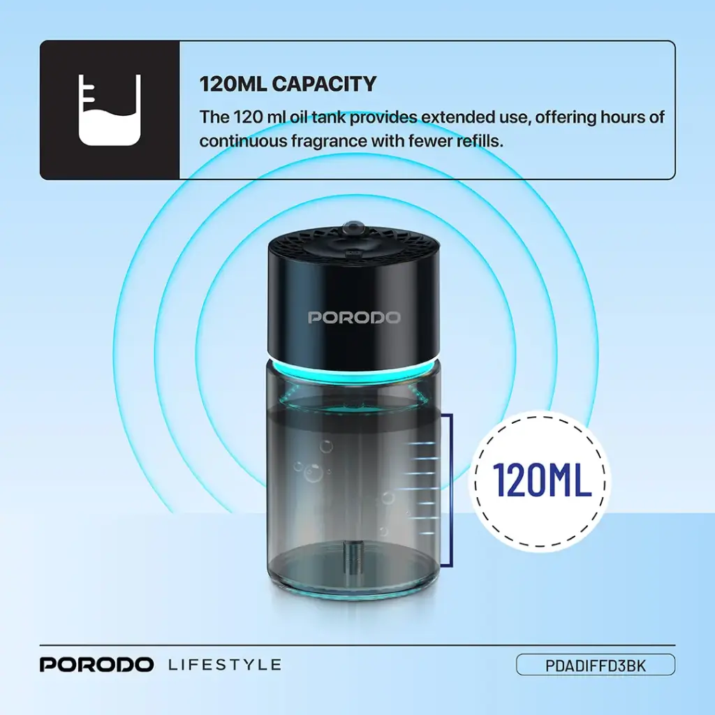 PORODO LIFESTYLE VALENCIA SMART AROMA DIFFUSER BLACK PDADIFFD3BK thumbnail 8