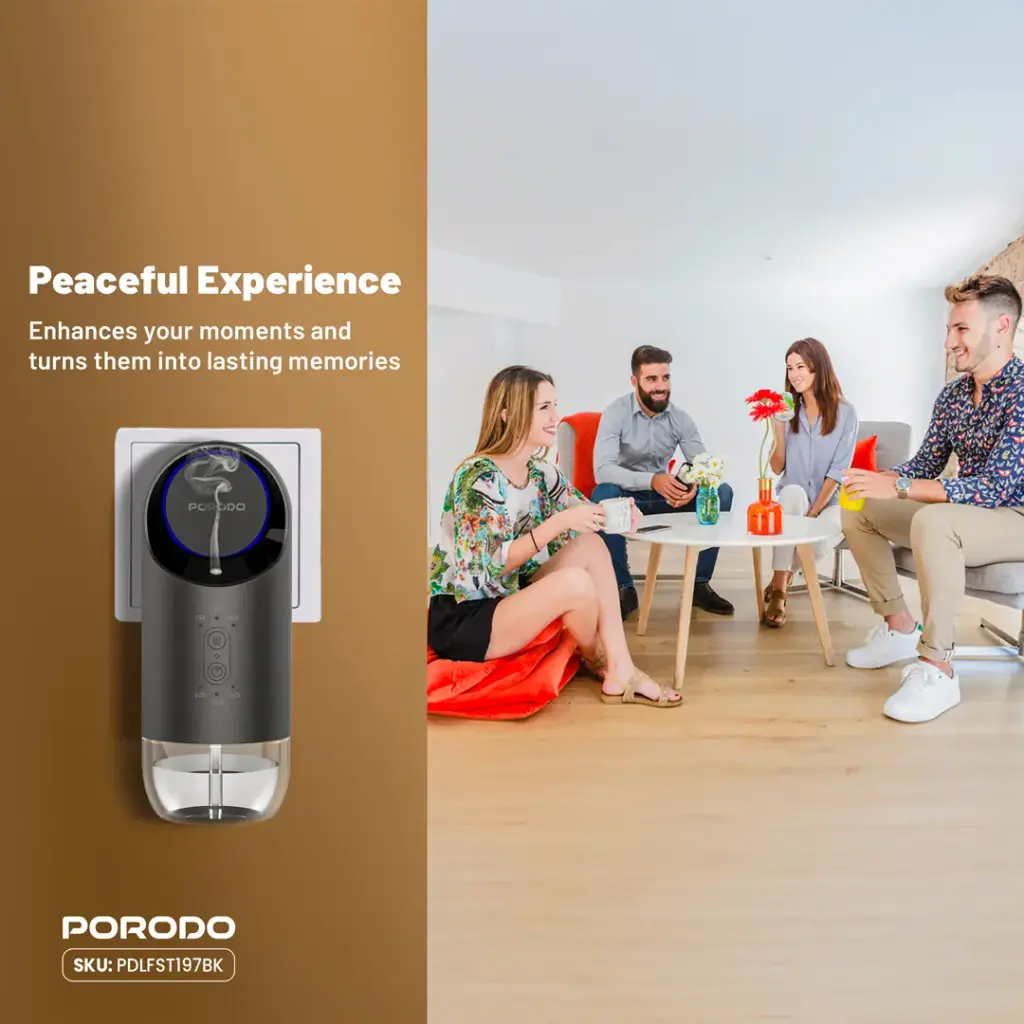 PORODO LIFESTYLE WALL PLUG IN ESSENTIAL OIL DIFFUSER BLACK PDLFST197BK thumbnail 2