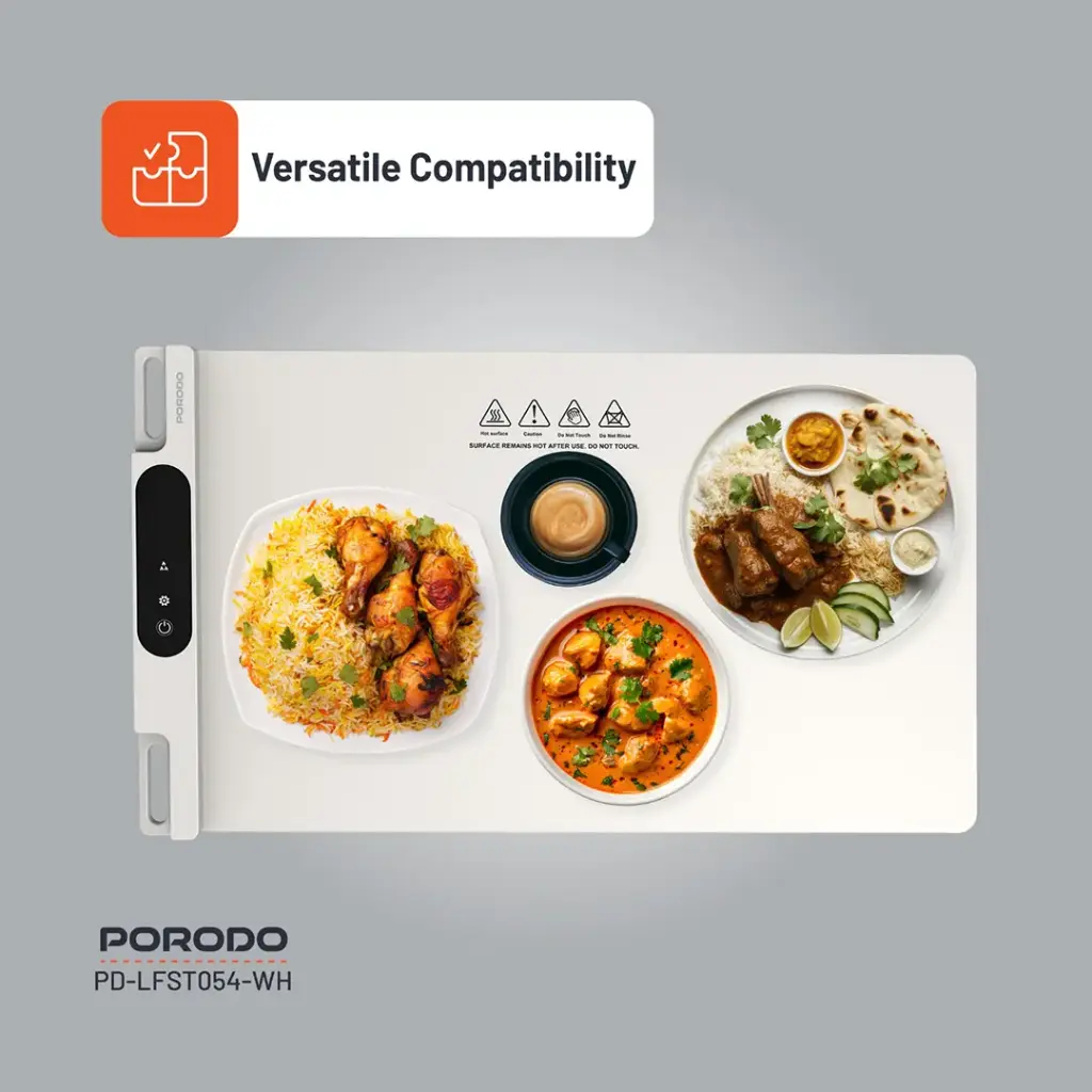 PORODO LIFESTYLE WARMING FOOD MAT QUICK ROLL SILICONE WHITE PD-LFST054WH thumbnail 4