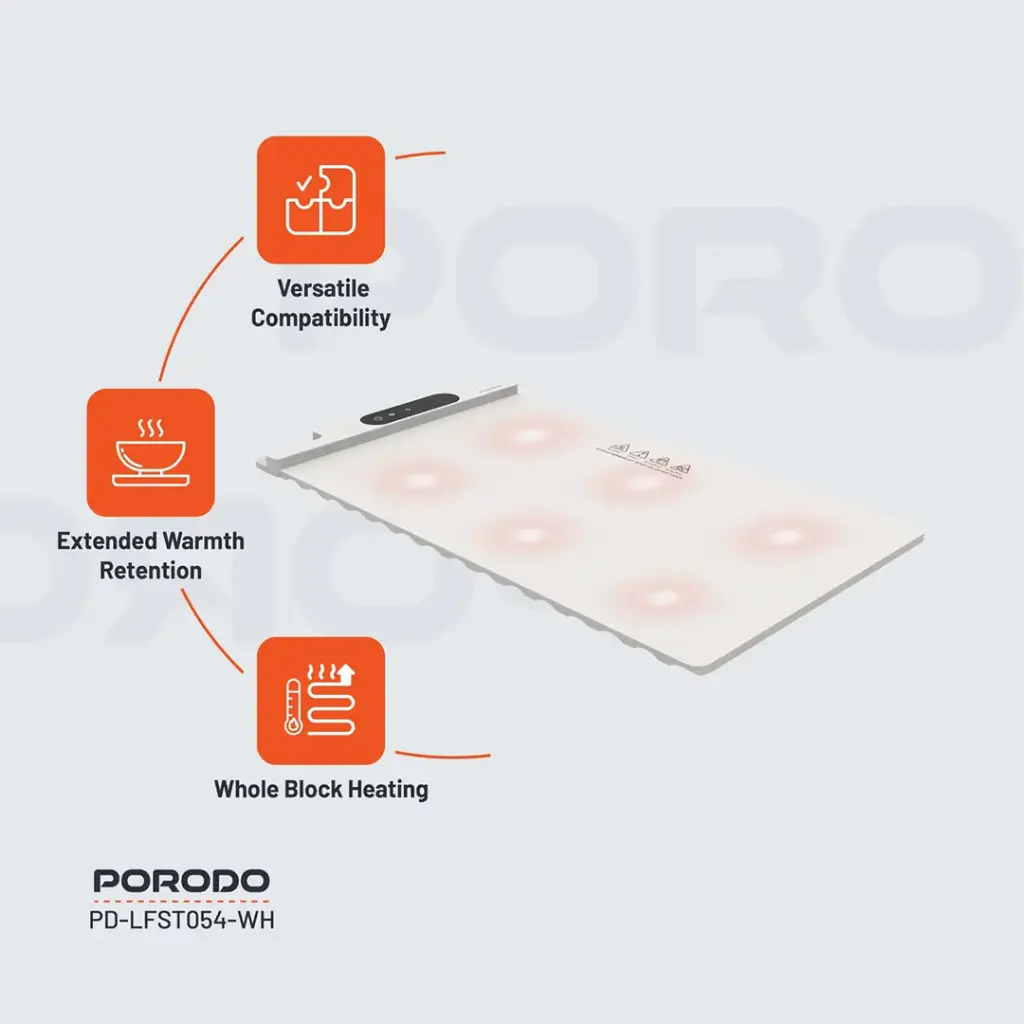 PORODO LIFESTYLE WARMING FOOD MAT QUICK ROLL SILICONE WHITE PD-LFST054WH thumbnail 3