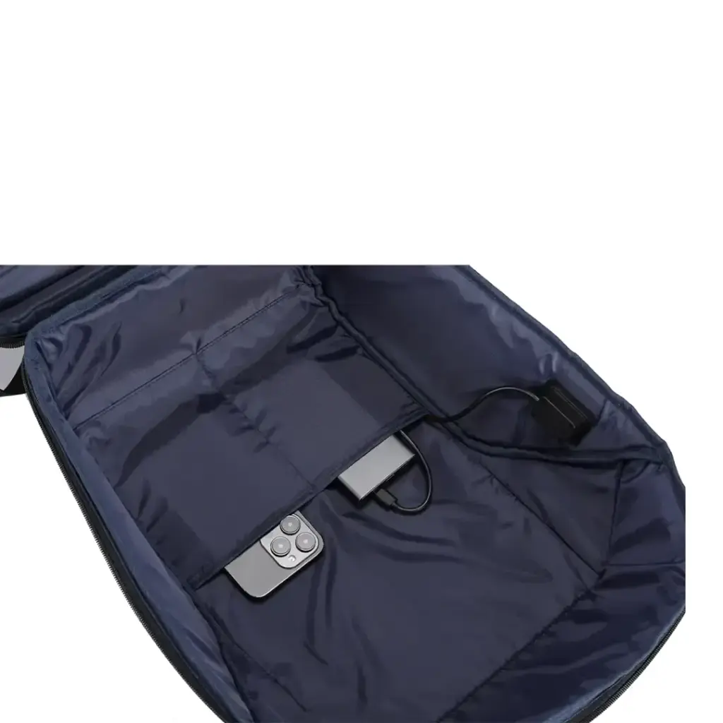 PORODO LIFESTYLE WATER RESISTANT PU BACK PACK WITH TYPE-C CHARGING PORT BLACK PD-LFST122-BK thumbnail 5