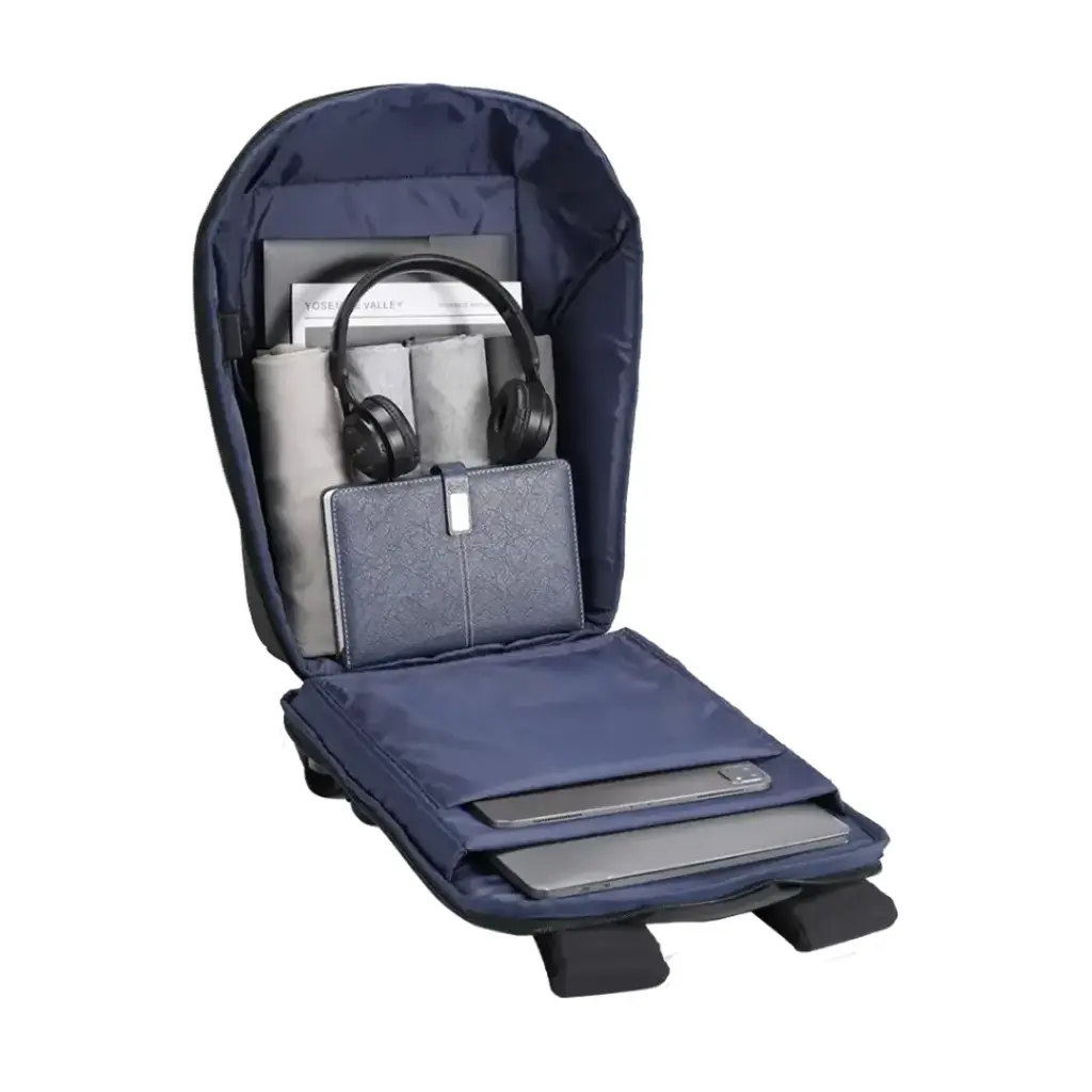 PORODO LIFESTYLE WATER RESISTANT PU BACK PACK WITH TYPE-C CHARGING PORT BLACK PD-LFST122-BK thumbnail 7