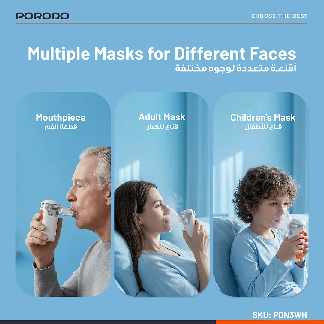 PORODO LIVEON PORTABLE NEBULIZER RECHARGEABLE AND SUFER FINE PARTICLES WHITE PDN3WH thumbnail 6