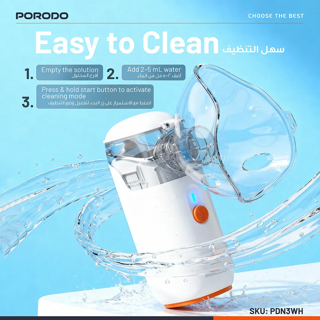 PORODO LIVEON PORTABLE NEBULIZER RECHARGEABLE AND SUFER FINE PARTICLES WHITE PDN3WH thumbnail 3