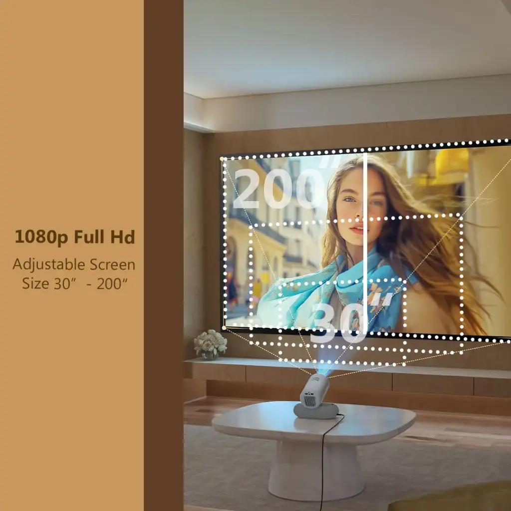 PORODO LUMACAST SMART FULL HD PROJECTOR AUTO FOCUS AND KEYSTONE WHITE PDPR2236 thumbnail 6