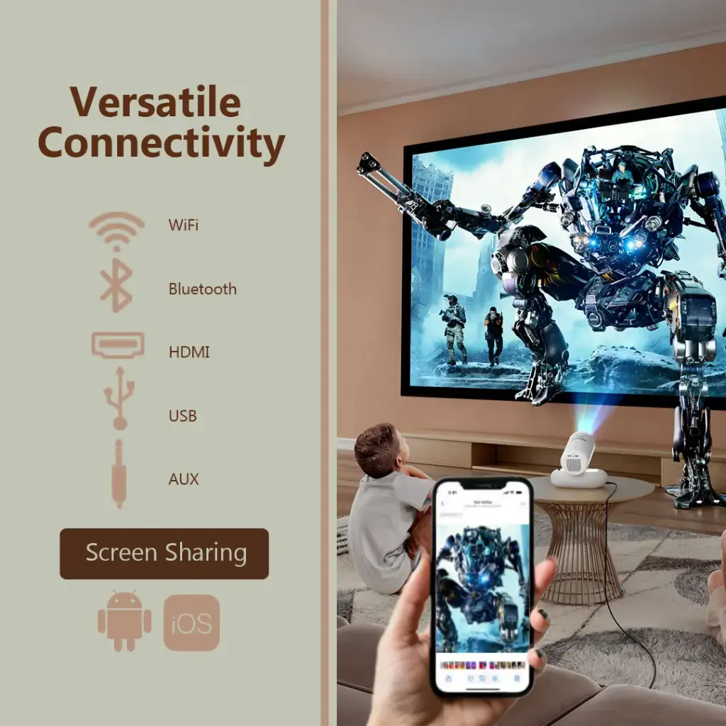PORODO LUMACAST SMART FULL HD PROJECTOR AUTO FOCUS AND KEYSTONE WHITE PDPR2236 thumbnail 3